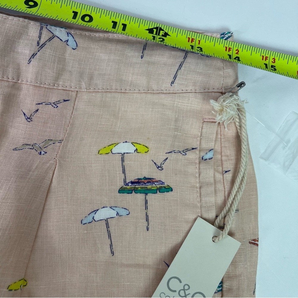 NWT C&C California Women’s Shorts Sz 4 - 100% Linen Cuffs Multi Colors Pockets - Picture 6 of 10